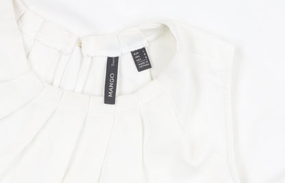 Mango Women's White Sleeveless Blouse Size 14