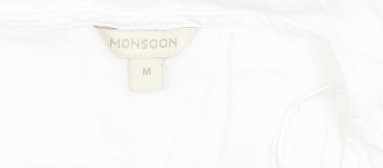 Monsoon Women's White Sleeveless Basic Top M