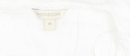 Preloved Monsoon Women's White Sleeveless Basic Top M - Detail