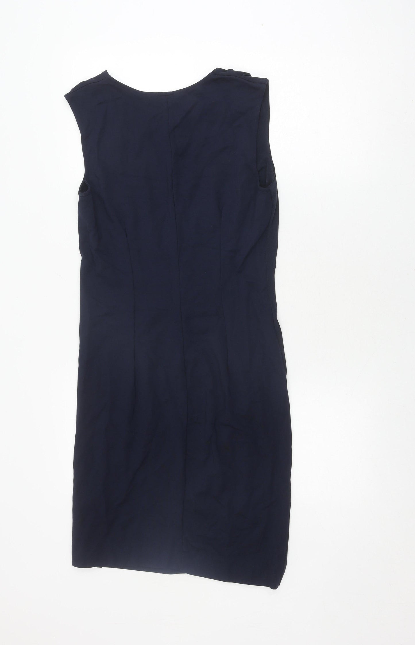 H&M Women's Blue Sheath Dress, Size 12, Sleeveless Elegant