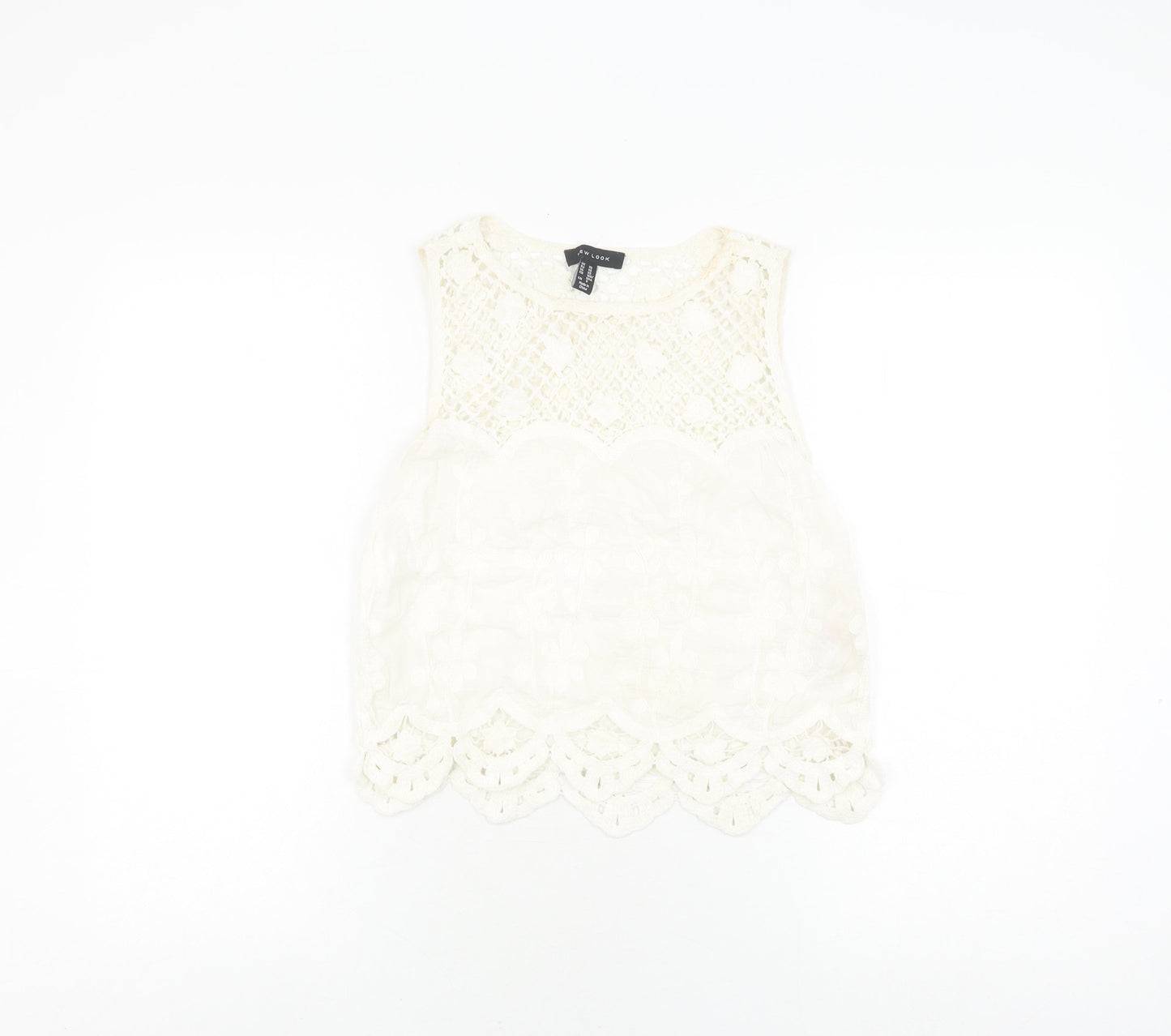 New Look Women's White Lace Camisole Blouse XS