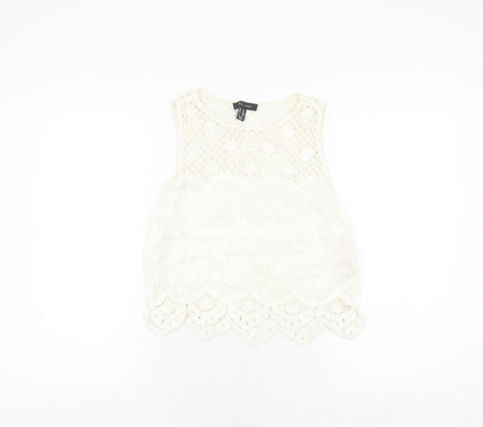 New Look Women's White Lace Camisole Blouse XS