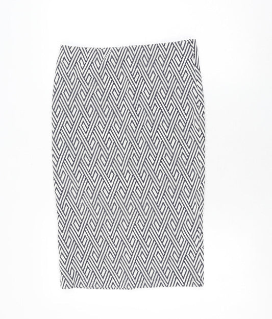 Zara Women’s Blue A-Line Geometric Short Skirt