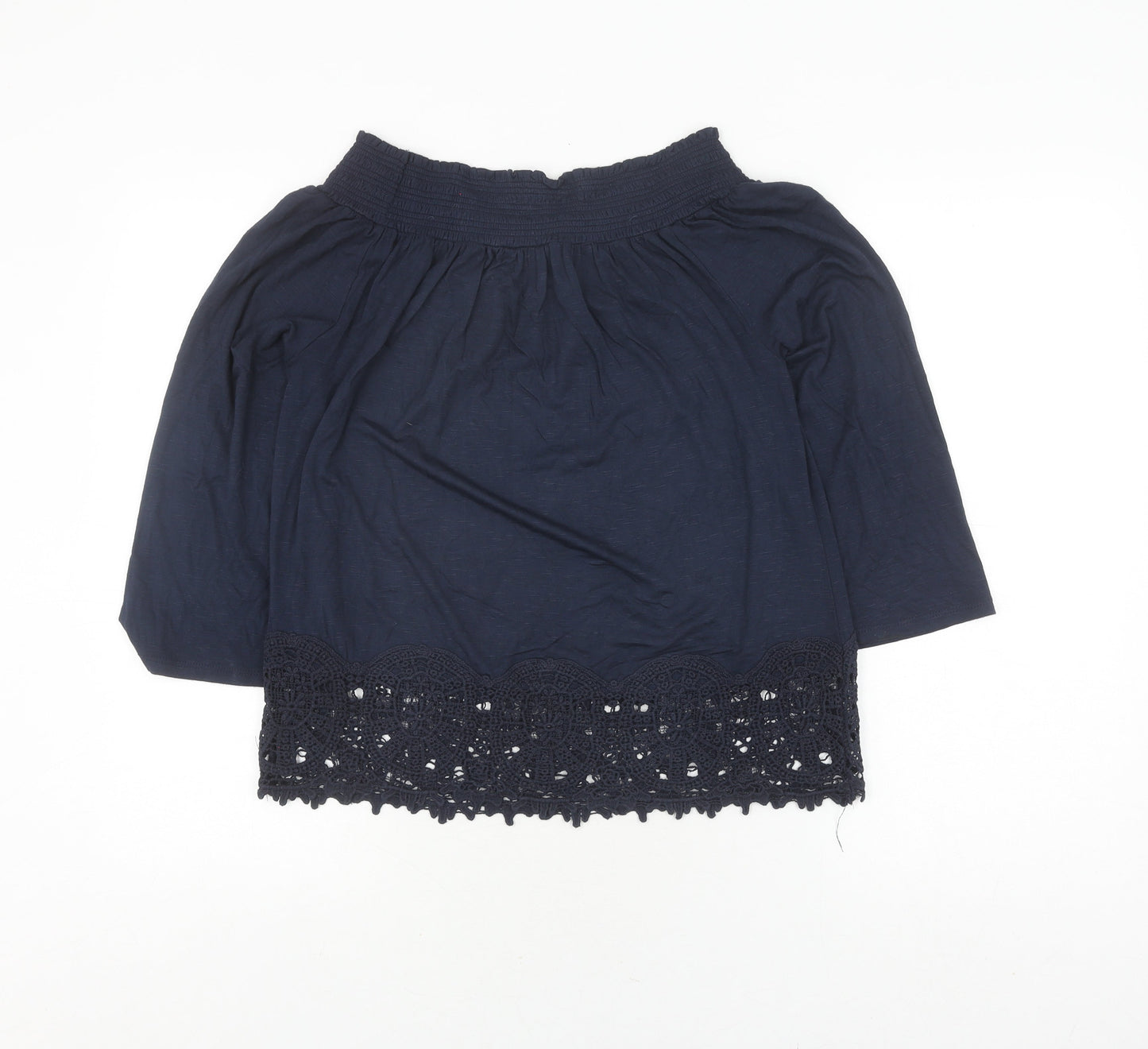 Adiva Women's Blue Crochet Accent Top, Size S