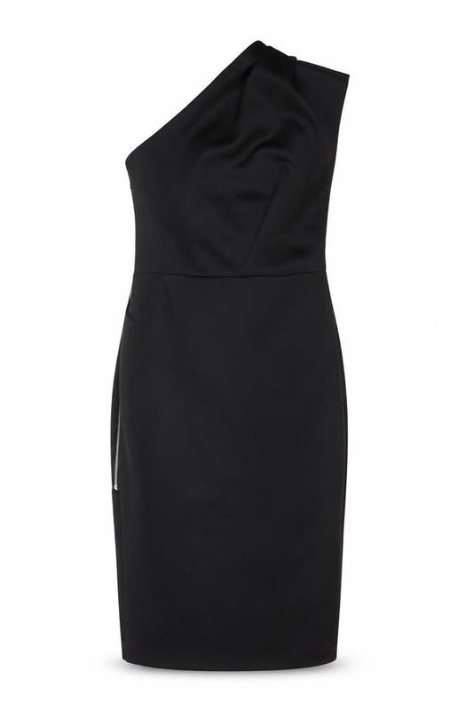 Label Lab Women's Black One-Shoulder Sheath Dress Size 10