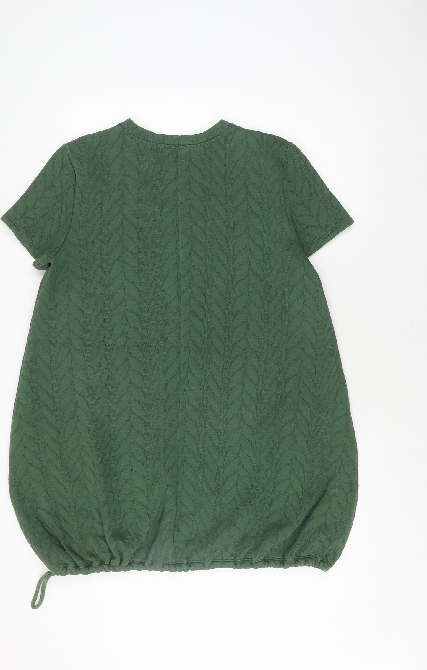 Zara Women's Green Cotton T-Shirt, Size 12, Casual Style