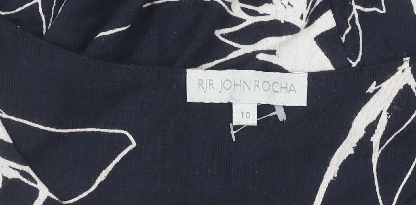 RJR John Rocha Women's Blue Floral Shift Dress Size 10