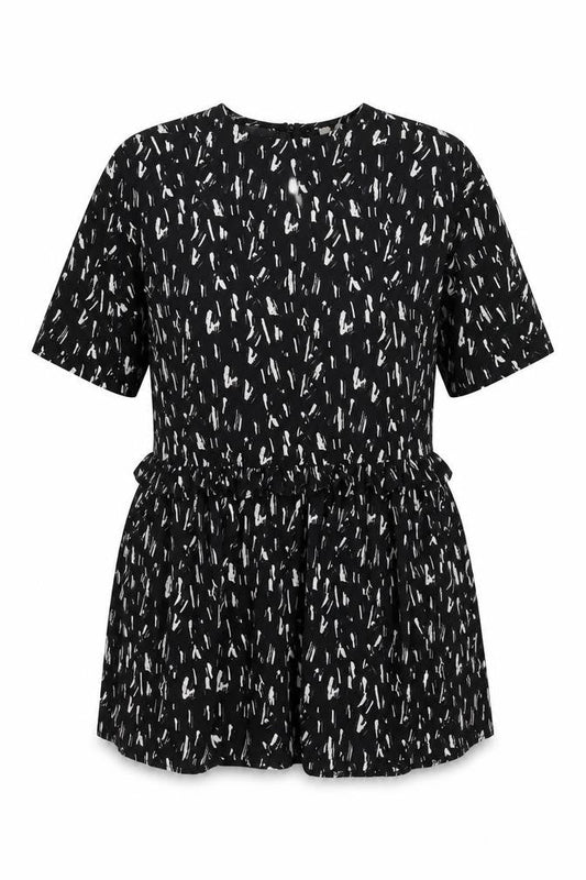 Front view of ASOS Women's Black Bodycon Dress, size 10, Ruched Strapless