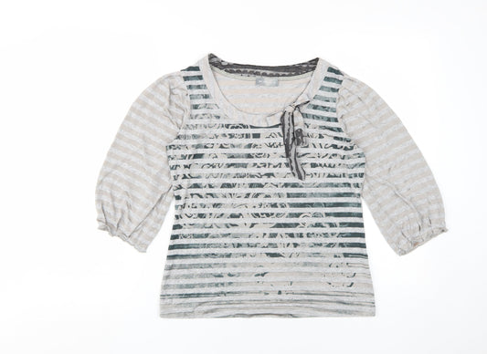 Marks and Spencer Grey Striped Tunic Blouse Size 12
