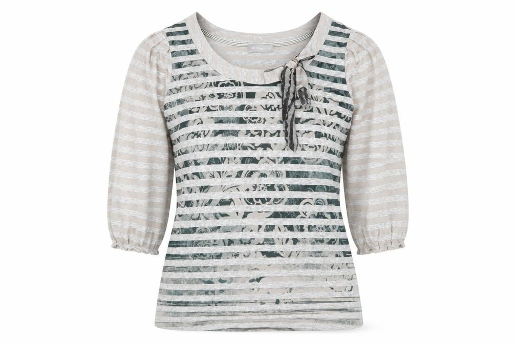 Marks & Spencer Grey Striped Tunic Blouse Size 12