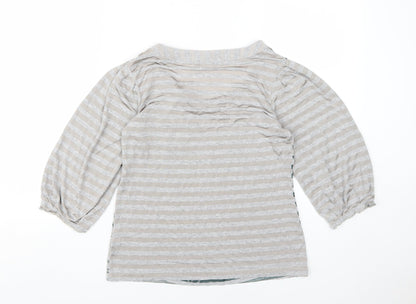 Back view of Marks & Spencer Grey Striped Tunic Blouse, size 12