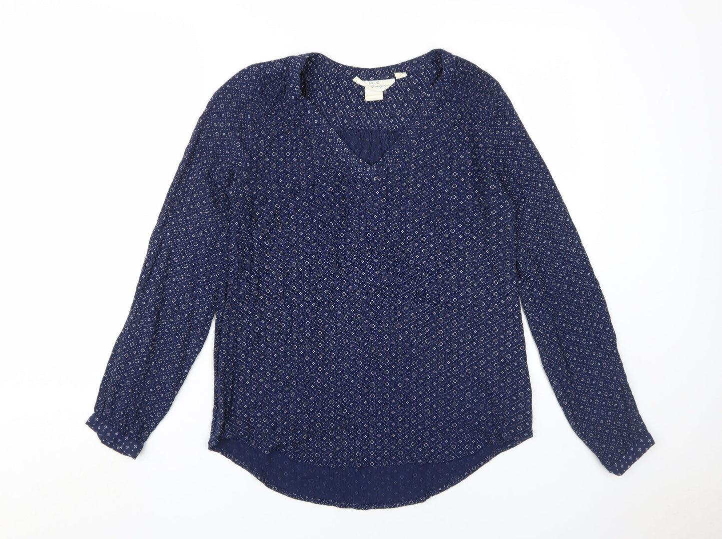 H&M Women's Navy Blouse, Size 8, Viscose, Long Sleeve