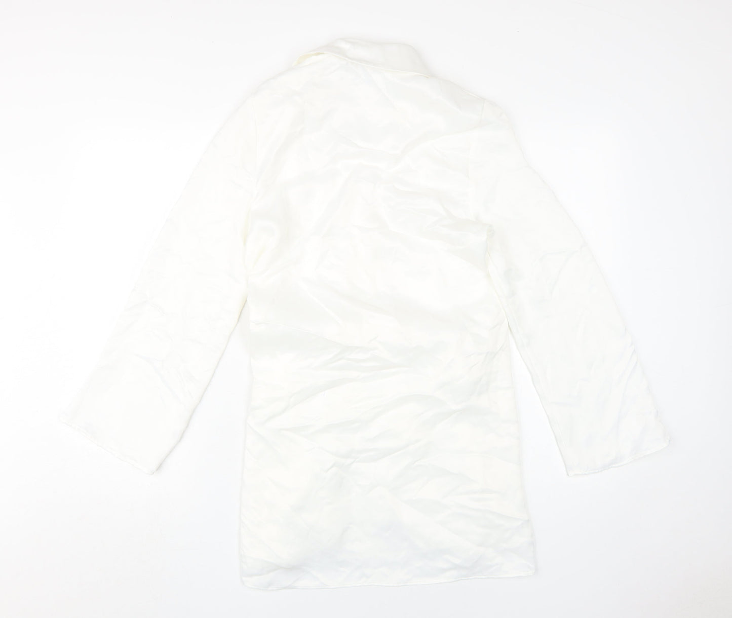 Zara Women White Shirt Dress S Lightweight Casual