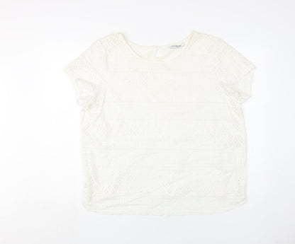 Debenhams Women's Ivory Blouse Size 20 Round Neck