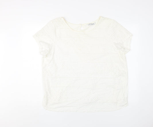 Debenhams Women's Ivory Blouse Size 20 Round Neck
