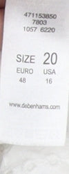 Debenhams Women's Ivory Blouse Size 20 Round Neck