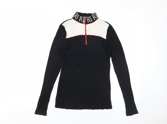 River Island Women's Black Polo Top Size 8