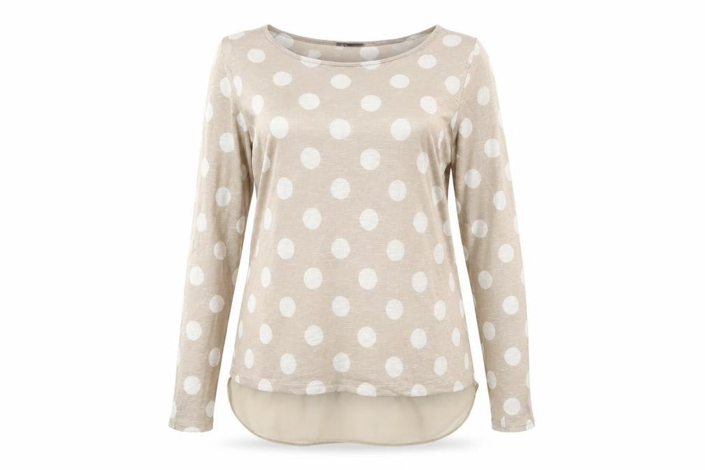 Phase Eight Women Beige Polka Dot Blouse Size 12