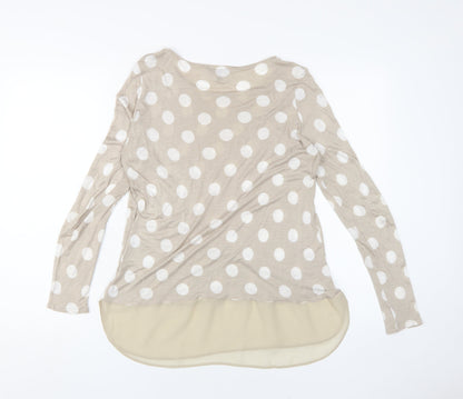 Phase Eight Women Beige Polka Dot Blouse Size 12