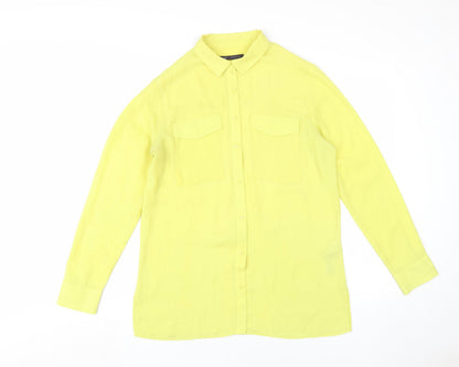Marks & Spencer Women's Yellow Button-Up Shirt UK 10