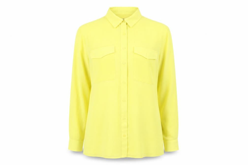 Marks & Spencer Women's Yellow Button-Up Shirt UK 10