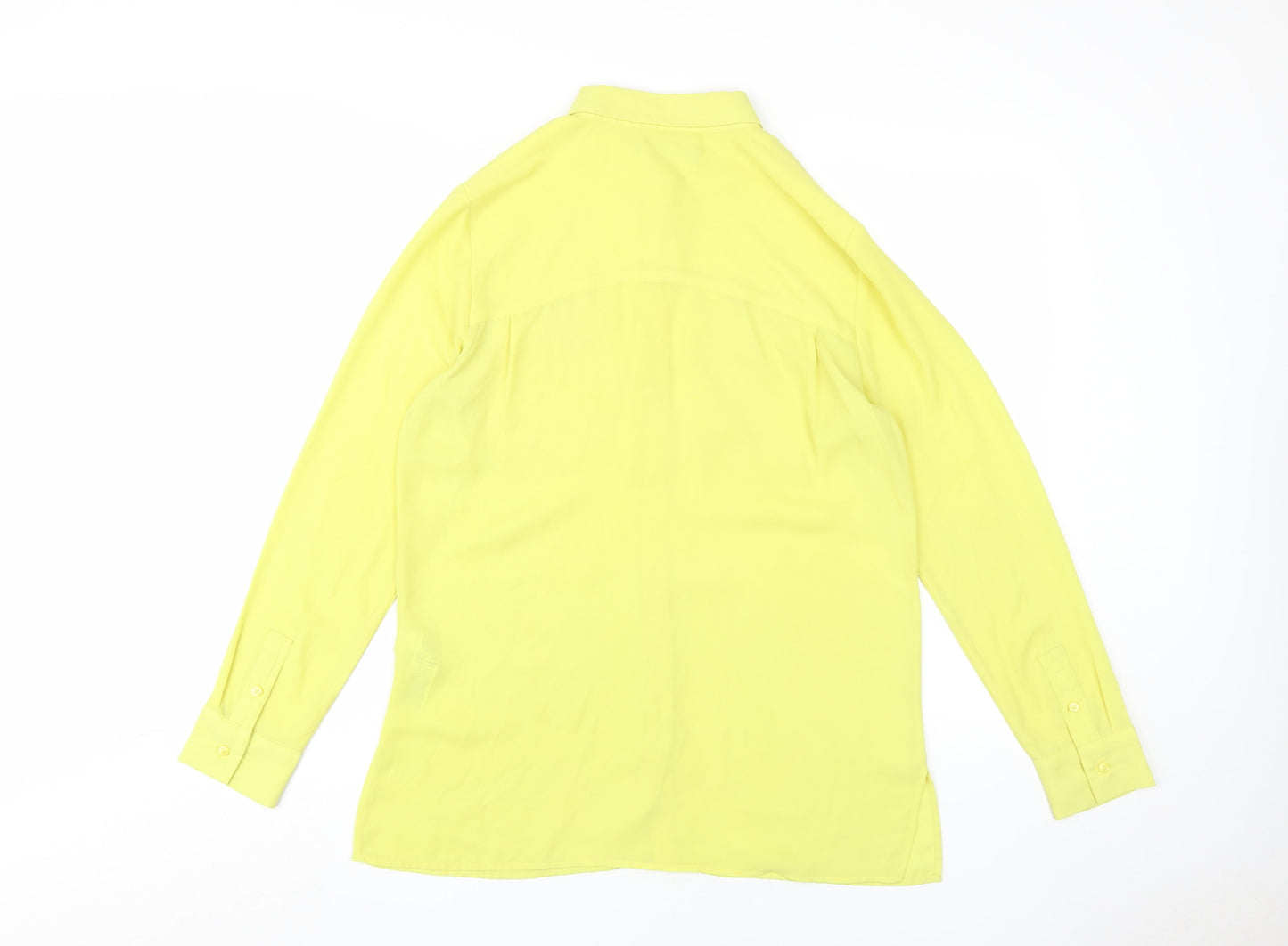 Marks and Spencer Women's Yellow Button-Up Shirt UK 10