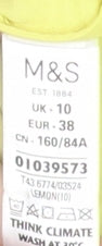 Marks & Spencer Women's Yellow Button-Up Shirt UK 10