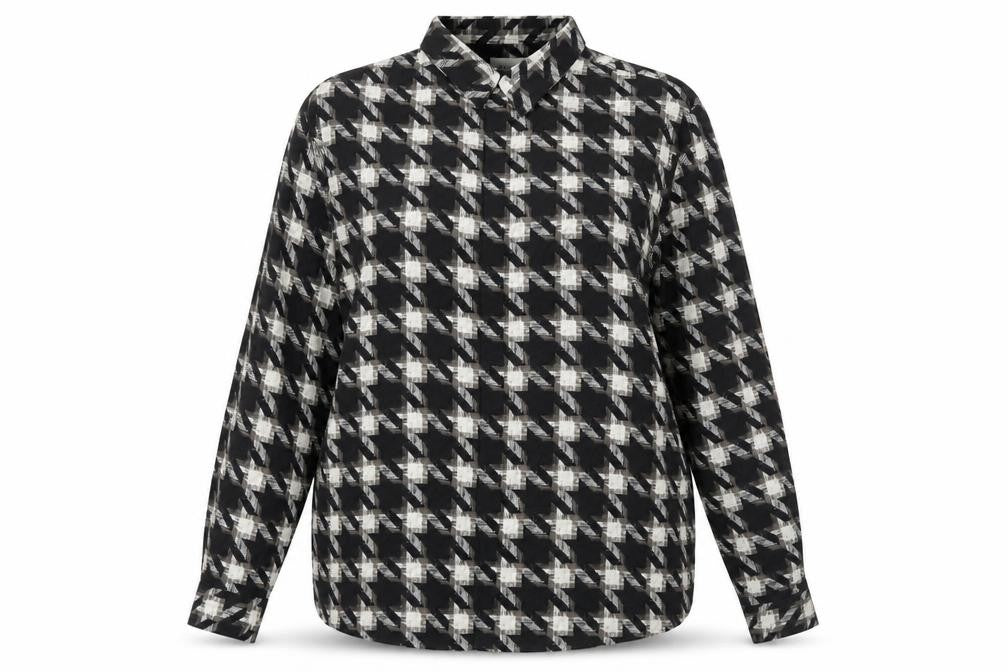 Marks & Spencer Women's Black Check Button-Up XL