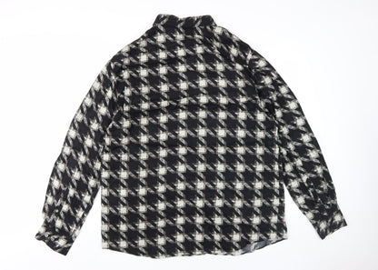 Marks & Spencer Women's Black Check Button-Up XL