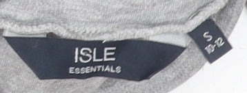 ISLE ESSENTIALS Women's Grey Roll Neck Long Sleeve T-Shirt