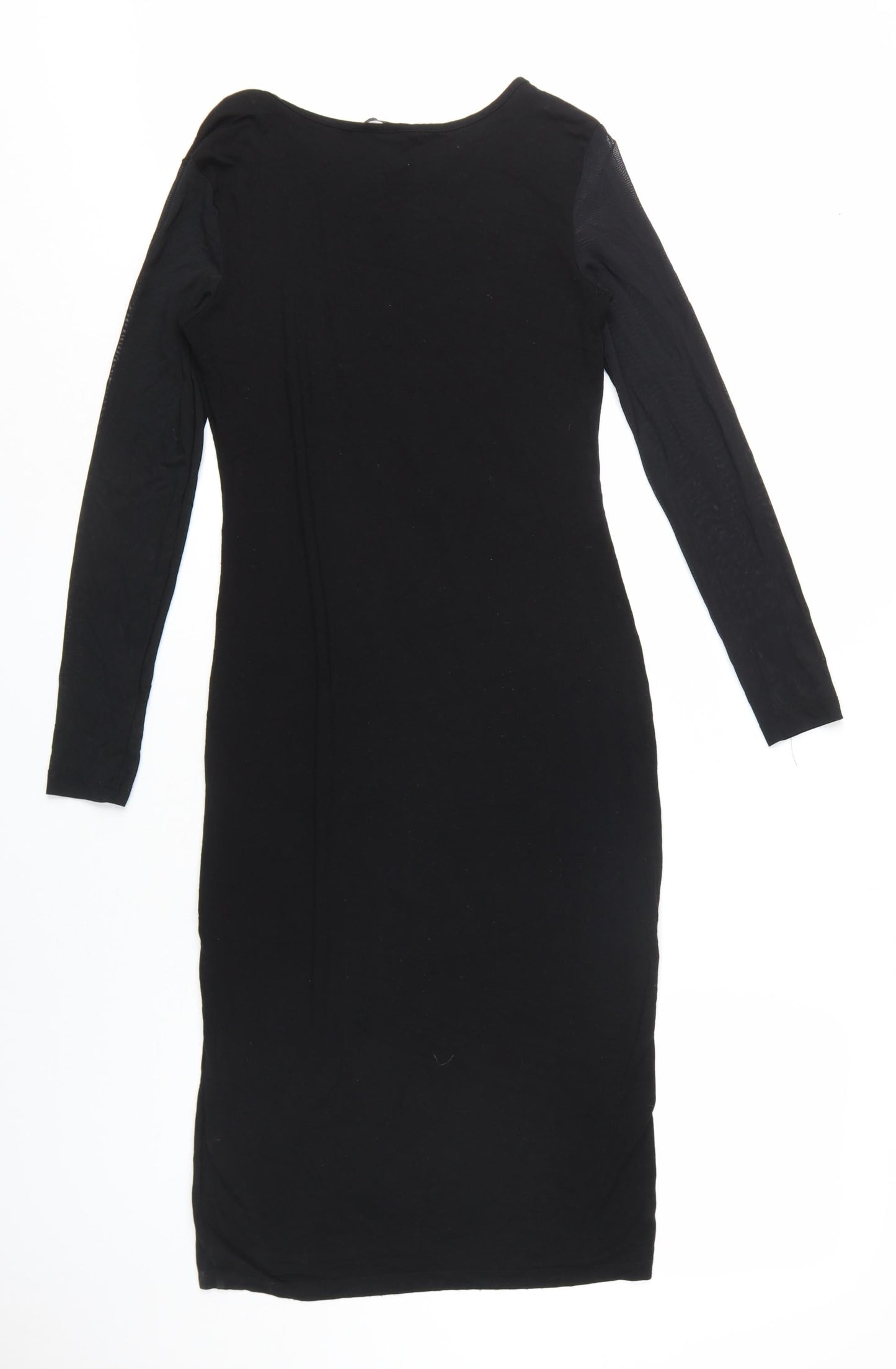 H&M Women's Black Midi Bodycon Dress S