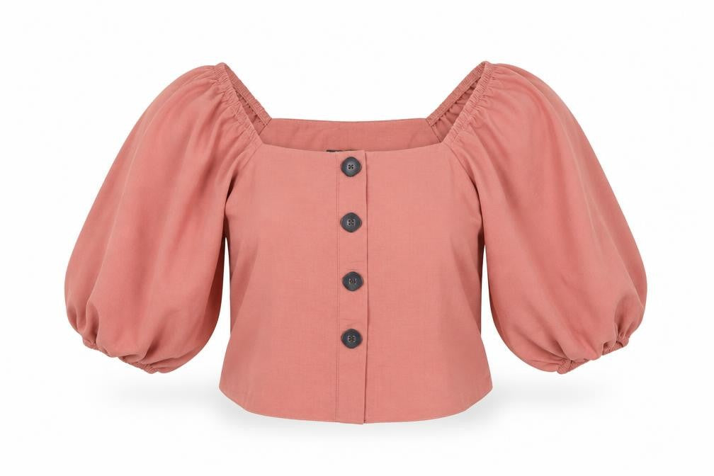 New Look Women Pink Cropped Blouse Sz 8
