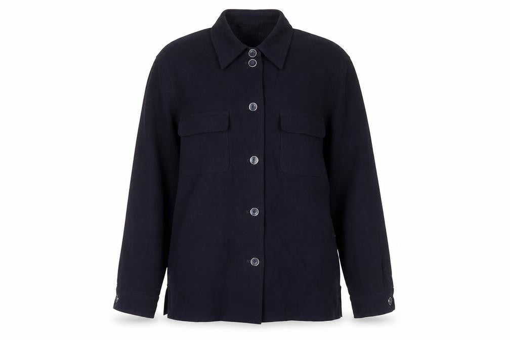 B.B. Sport Black Button-Up Wool Shirt - Size 10