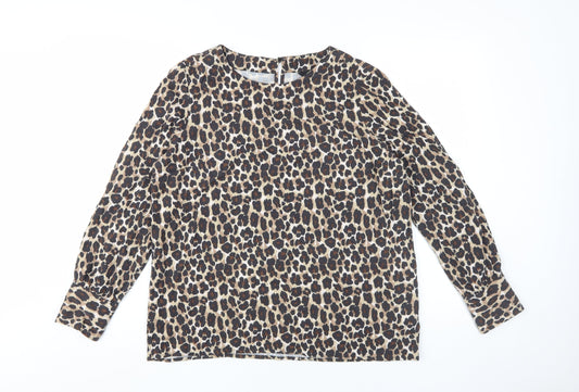 Next Women's Beige Animal Print Blouse Size 16