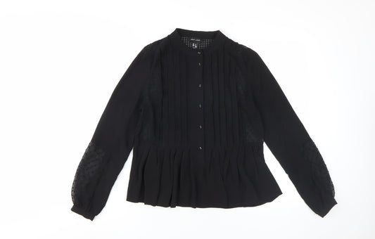 New Look Women's Black Blouse, Size 8, Long Sleeve