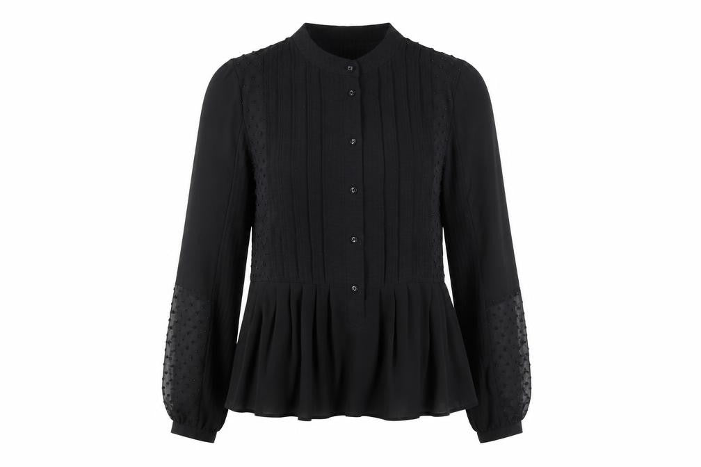 New Look Women's Black Blouse, Size 8, Long Sleeve