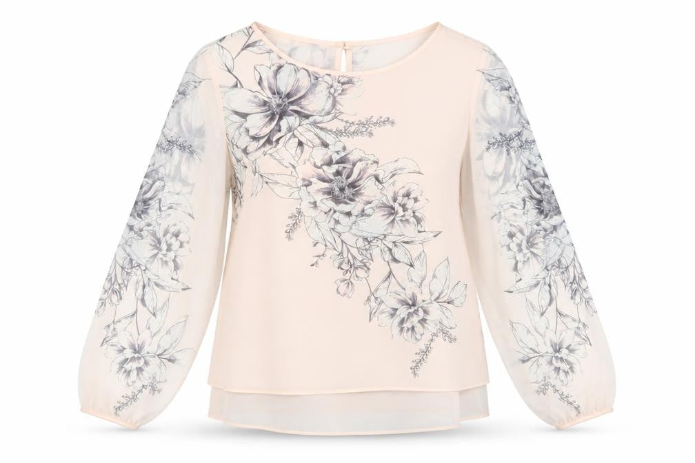 Wallis Women's Beige Floral Blouse Size 8, Petite