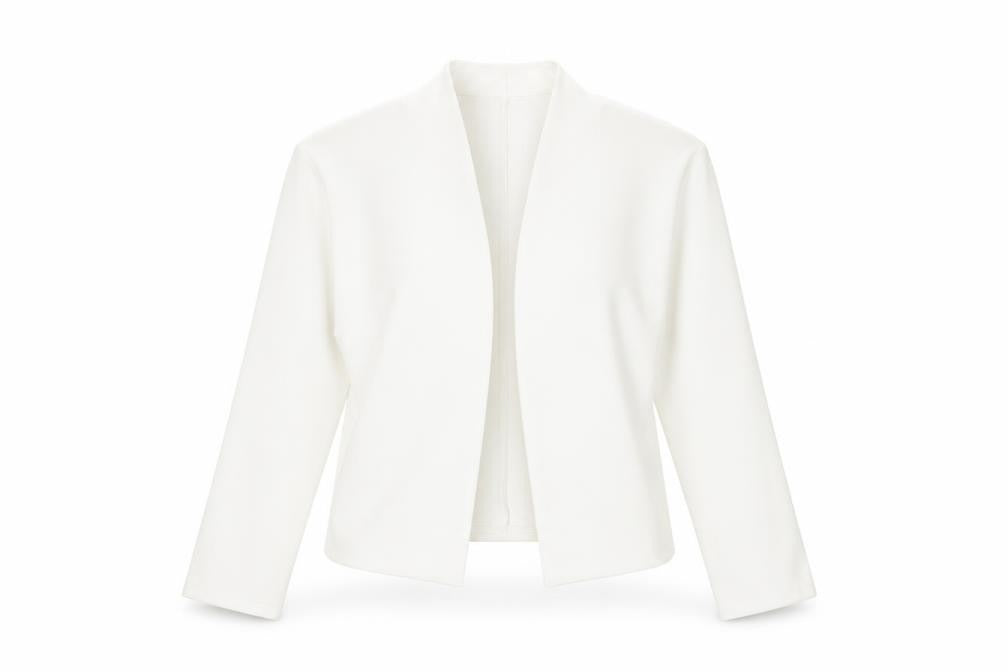 Quiz Women's White Cropped Jacket Size 8