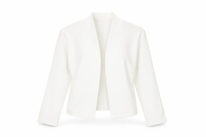 Quiz Women's White Cropped Jacket Size 8