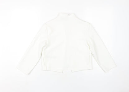 Quiz Women's White Cropped Jacket Size 8