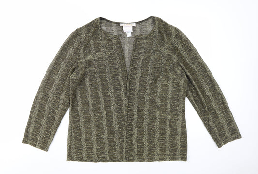 J. Ribkoff Women's Black Open-Knit Cardigan, Size 16