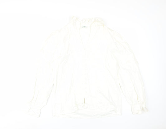 Baumenshmid Women's White Long Sleeve Blouse Size 10
