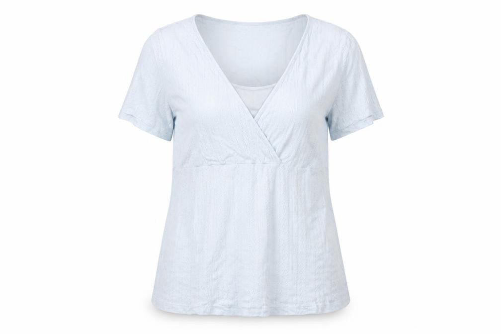 Mama Women's Blue Maternity Wrap T-Shirt L