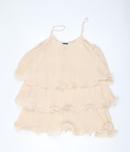 H&M Women's Beige Sleeveless Camisole Blouse Size 12