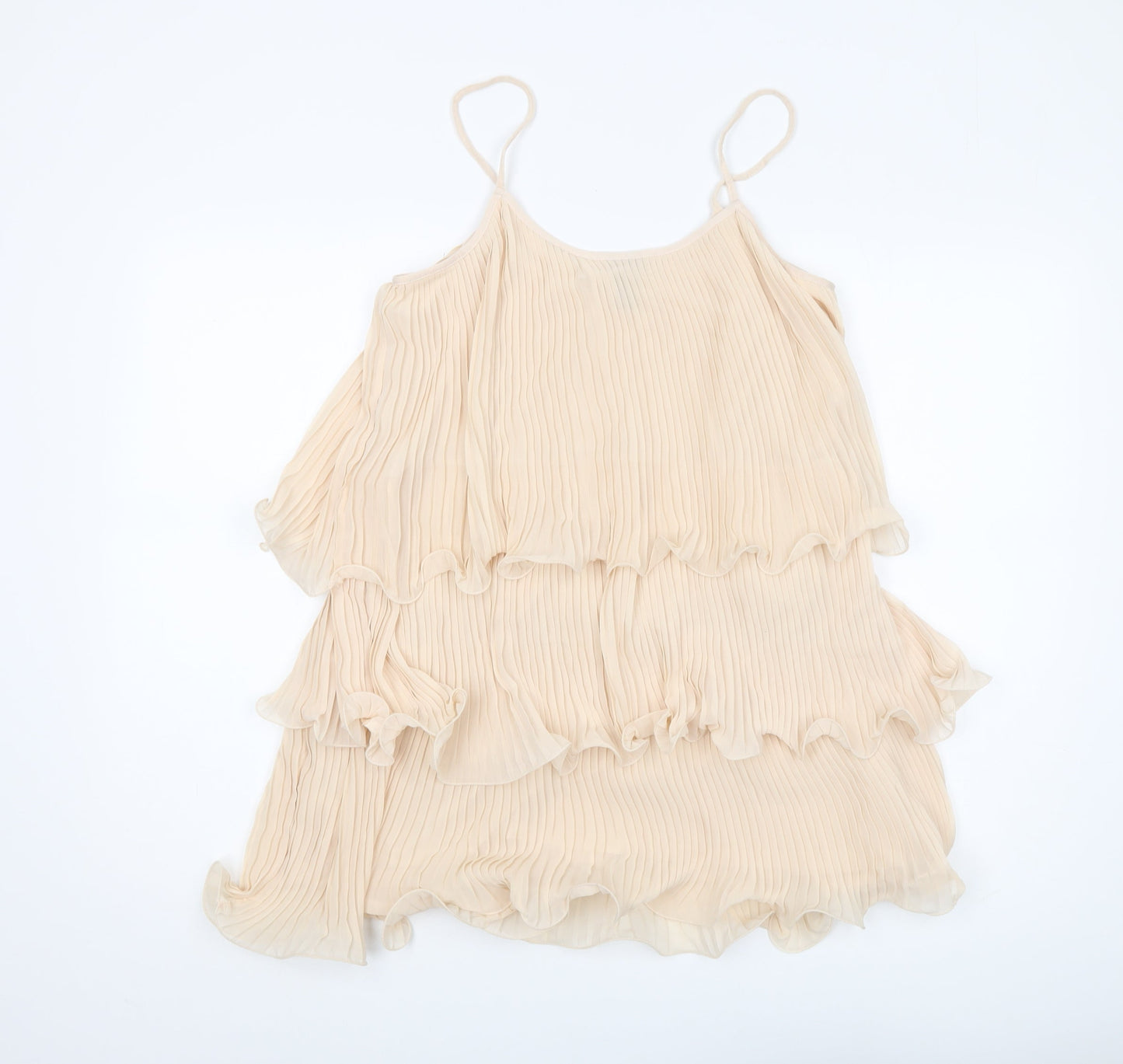 H&M Women's Beige Sleeveless Camisole Blouse Size 12