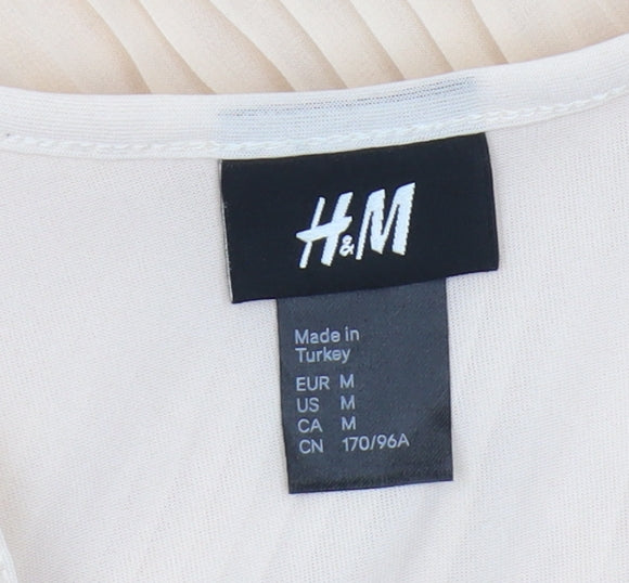 H&M Women's Beige Sleeveless Camisole Blouse Size 12