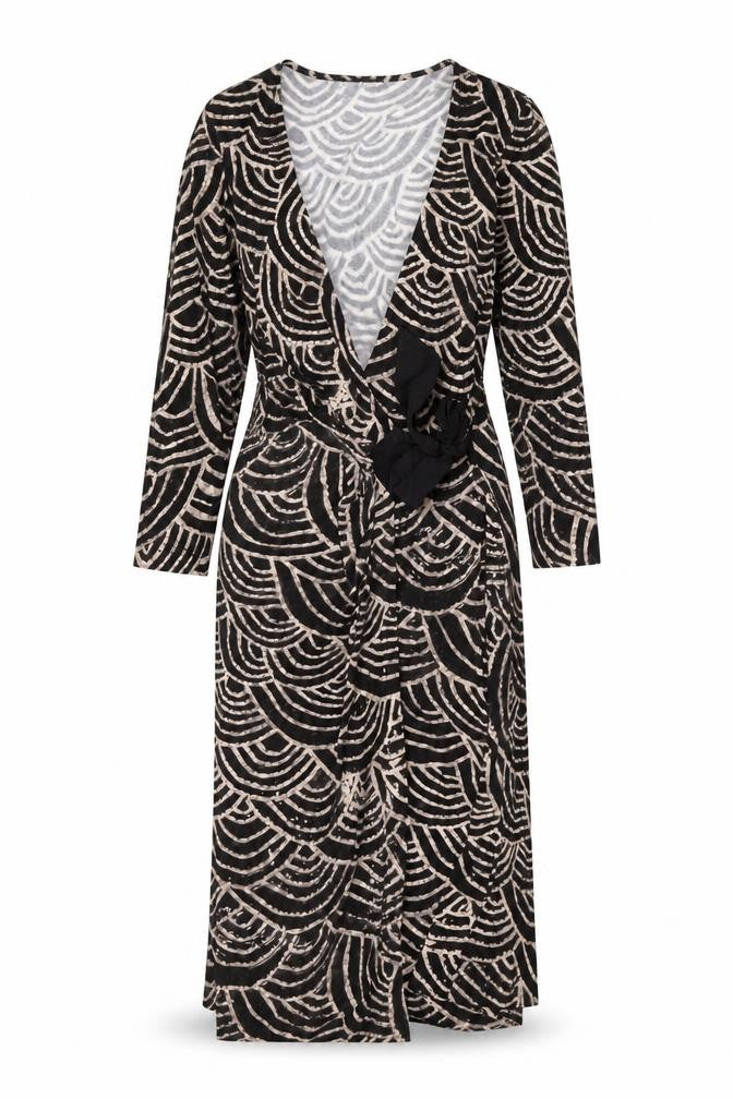 Fenn Wright Manson Women's Black Geometric Wrap Dress - Size 12