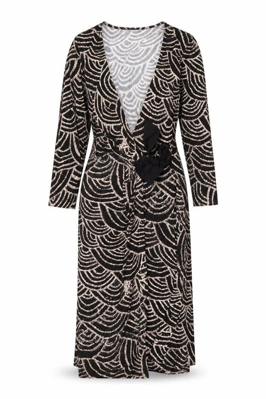 Fenn Wright Manson Women's Black Geometric Wrap Dress - Size 12