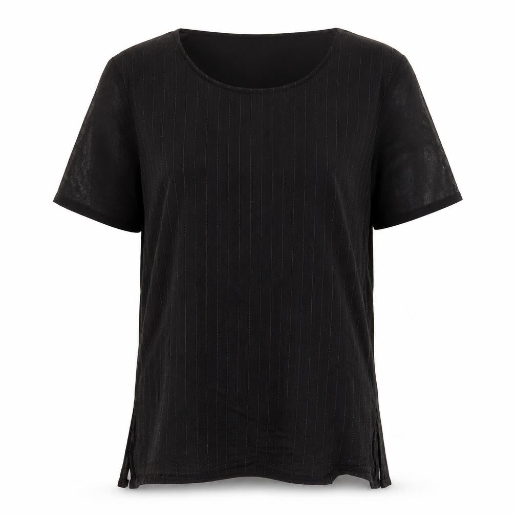 Marks & Spencer Women’s Black Striped T-Shirt UK 12