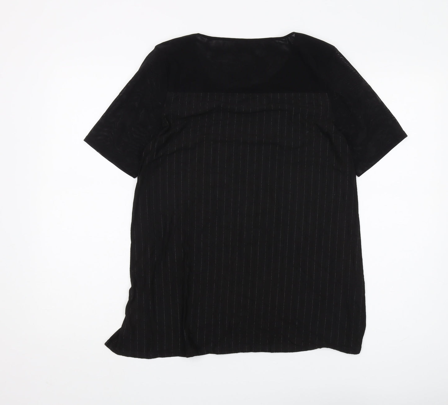 Marks and Spencer Women’s Black Striped T-Shirt UK 12